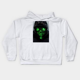 Hooded Green Mask 2 Kids Hoodie